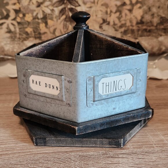 Rae Dunn by Designstyles Rotating Steel Stationary Organizer Holder Cup - Picture 1 of 5